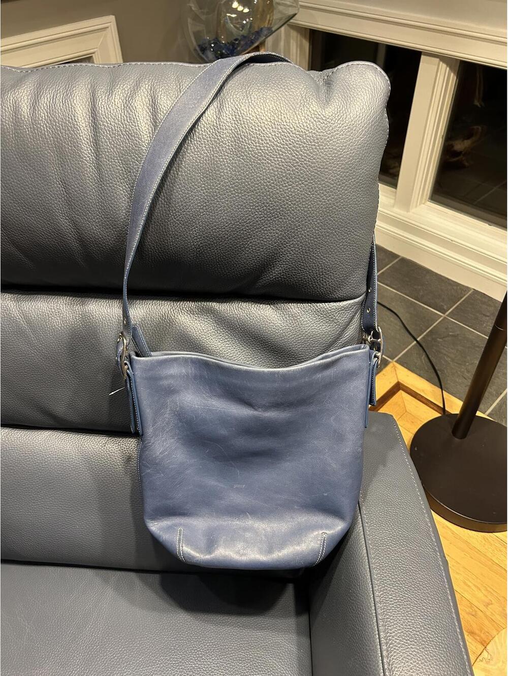 Coach Blue Leather Shoulder Bag